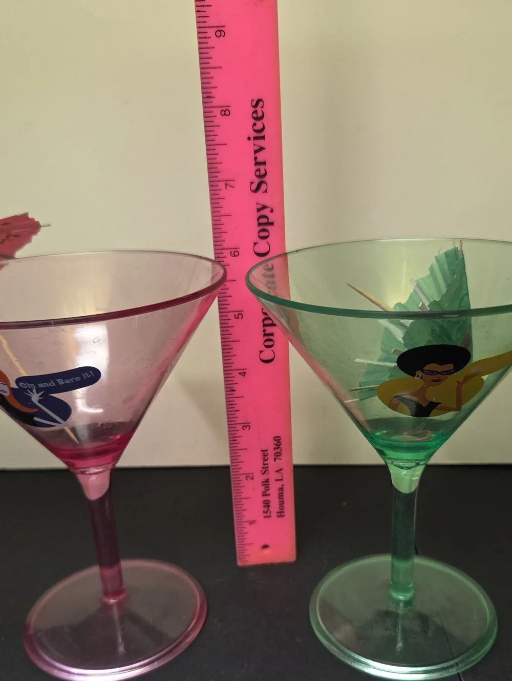 Fun Express Plastic Martini Glasses 6, Shaker, Utensils, Napkins, Coasters